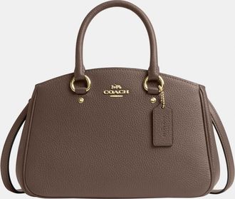 Coach Womens Savannah Small Carryall in Refined Pebble Leather - Brown - One Size
