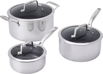 J.A. Henckels International Paradigm Ceramic 6-pc Stainless Steel Dual Performance Pot Set