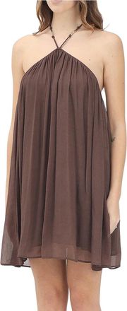 Patrizia Pepe Brown Viscose Crepe Mini Dress