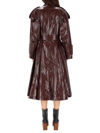 Chlo&eacute; 100% Linen Trench Coat - Purple