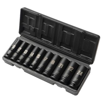 OEM Juego De Llaves De Impacto Largas De 1/2 Pulgada, 10 Piezas, 6 Puntas, 10-24 Mm