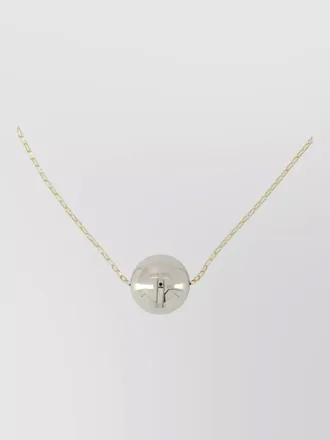 Isabel Marant long metal necklace round pendant chain