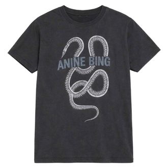 Anine Bing T-Shirts, female, Black, Size: XS Lili Tee Snake