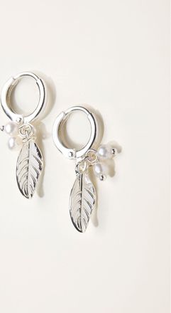 Fat Face FatFace Silver Tone Leaf Charm Drop Earrings