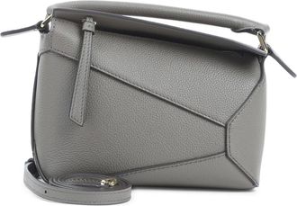 Loewe Tassen, Dames, Grijs, ONE Size, Leer, Kleine Puzzle Edge Tas