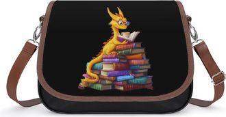 Generic Deagon Reading Books Small Womens Crossbody Bags Shoulder Handbag with Adjustable Strap for Travel