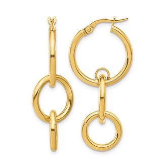 Diamond2Deal 14K Yellow Gold Double Round Hoop Earrings
