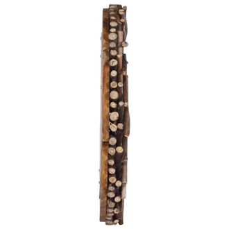 Berkfield Home Wall Mirror 60 cm Teak Round in Brown