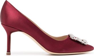 Manolo Blahnik 70mm Hangisi Pumps - Womens - Silk