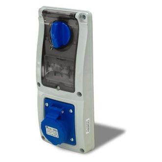 Rosi Collection Presa interbloccata verticale con sezionatore, ad incasso, con magnetotermico, 230V, 3 poli, 32A, IP54 - Rosi 16.3234B6-IMT