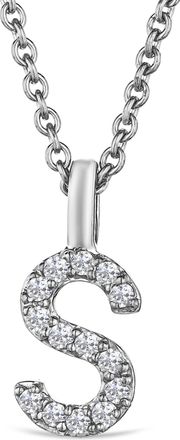The Diamond Store Love Letter Initial S Lab Diamond Necklace set in 9K White Gold