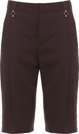 Elisabetta Franchi Brown Wool-Blend Drawstring Bermuda Shorts