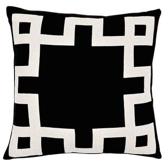 Ballard Designs Greek Key Sunbrella Outdoor Pillow - Cornflower 20 x 20 - Ballard Designs