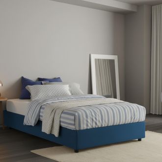 Talamo Italia Talamo Italia - Cama De Plaza Y Media Rebecca, Cama Contenedor Con Revestimiento De Tela, 100% Made In Italy, Apertura Frontal, Con Colch&oacute;n 120x200 Cm