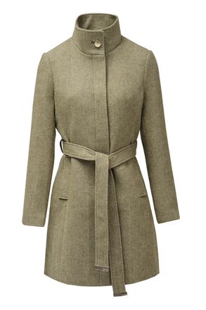 Salsa Wolljacke SALSA Salsa Jeans Wollmantel The Reimagined Wool Coat, Damen, Gr. M, gr&uuml;n, Obermaterial: 70% Wolle WO. 27% Polyester PES. 3% sonstige Fasern