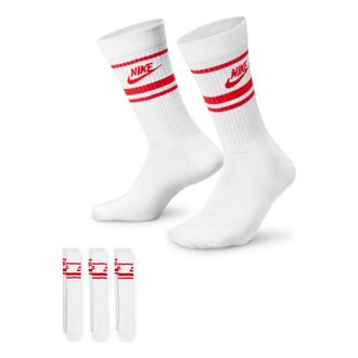Nike Sportswear Dri-FIT Everyday Essential Crew Socks White Red DX5089-102