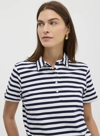 Contemporaine Womens Patterned stretch jersey Polo Shirt shirt