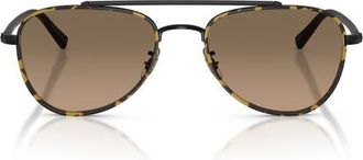 Oliver Peoples 52mm Sacoye Polarized Pilot Sunglasses in Matte Black/sandstone at Nordstrom