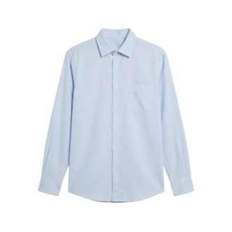 Hartford Paul Pocket Shirt - Heren - Casual Overhemden - Blauw - S - Katoen - Overhemden