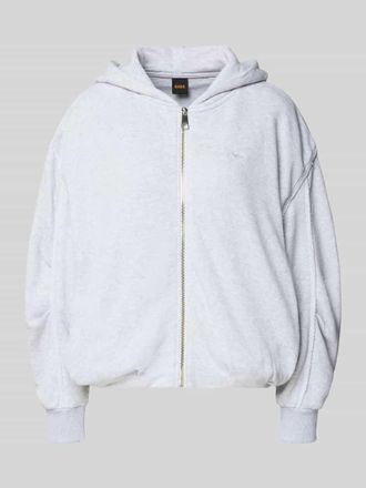 Boss Orange by Hugo Boss BOSS Orange Regular Fit Sweatjacke aus Baumwoll-Mix Modell C_ELENDY in Hellgrau Melange, Gr&ouml;&szlig;e XL