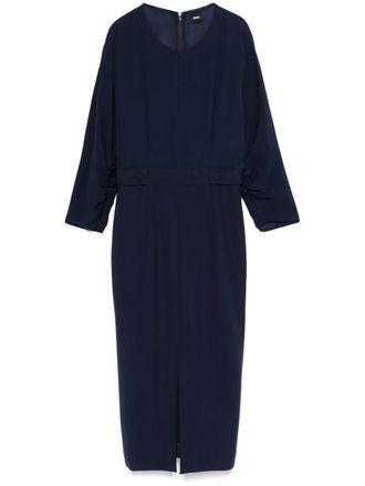 BOSS button-tab midi dress - Blue