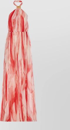 Elisabetta Franchi halter neck maxi length printed tie detail