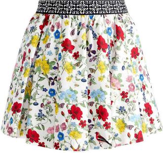 Alice & Olivia Haven Lin And Cotton Mini Skirt