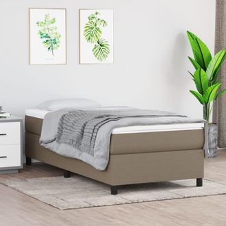 vidaXL Giroletto Senza Materasso Tortora 90x190 Cm Tessuto - Vidaxl