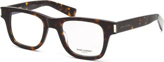 Saint Laurent Rectangle Tortoiseshell Eyeglasses - Brown