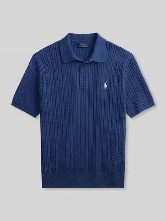 Polo Ralph Lauren Regular Fit Poloshirt aus Strick in Marine, Gr&ouml;&szlig;e XXL