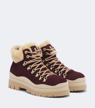 Bogner Arosa shearling-trimmed suede ankle boots