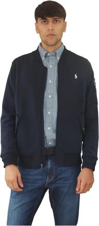 Ralph Lauren Double-Knit Bomber Jacket - Heren - Bomber jackets - Blauw - S - Katoen - Jassen