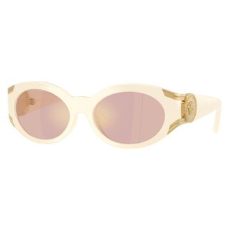 Versace Sunglasses, female, White, Size: 55 MM Oval Sunglasses