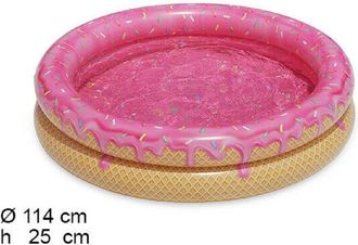 Trade Shop Trade Shop - Piscina Rotonda Gonfiabile Fuoriterra Gelato Bambini Giardino Con 2 Anelli 114cm