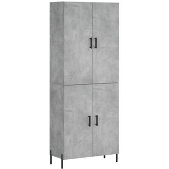 vidaXL Highboard Concrete Grey 69.5x34x180 cm Engineered Wood vidaXL