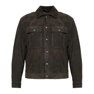 AllSaints Leather Jackets, male, Black, Size: XL Shelton Jacket