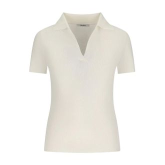 Max Mara V-neck Knitwear, female, White, Size: XL V-neck Top