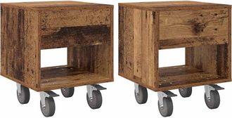 vidaXL Mesita De Noche 2 Uds. Madera Vieja 40,5 X 40 X 48 Cm Vidaxl