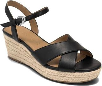 Aerosoles Casarina Platform Wedge Sandal in Black at Nordstrom, Size 9.5