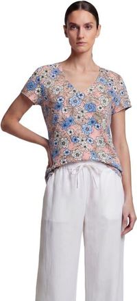 Lords of Harlech Tropical Mix Womens V-neck Printed Top in Tropical Mix Coral at Nordstrom, Size Xx-Large