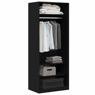 Berkfield Home Modern Black Oak Wardrobe 80 x 50 x 200 cm - Engineered Wood