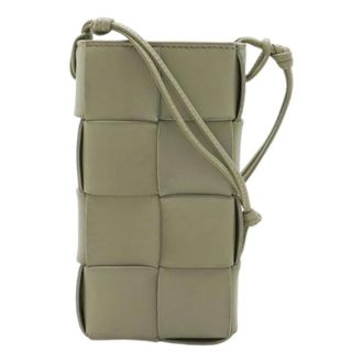Bottega Veneta Pre-owned Cassette Leren Telefoon Pouch - Dames - Pre-owned - Groen - Maat: ONE Size Leer