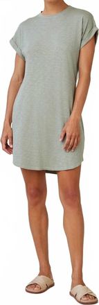 Bella Dahl Roll Sleeve T-Shirt Dress In Olive