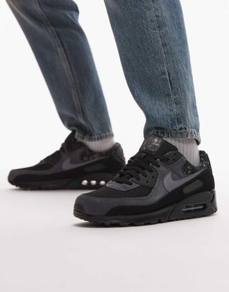 Nike Air Max 90 - Sneakers nere e color albero mimetico-Nero