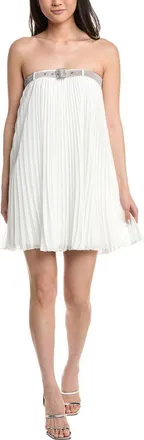 Tadashi Shoji Jemny Pleated Chiffon Trapeze Mini Dress