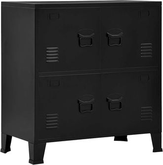 vidaXL Ba&uacute;l De Almacenaje Industrial Acero Negro 75x40x80 Cm Vidaxl