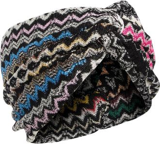Missoni Knotted Zigzag Headband in 0001 Black Multi at Nordstrom