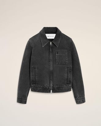 Ami Black Cotton Tonal Ami De Coeur Zipped Jacket Grey - XXL - for Men