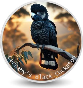 OEM Guardi&aacute;n Del Crep&uacute;sculo: Cacat&uacute;a Negra De Carnaby, 1 Oz, Color Plata