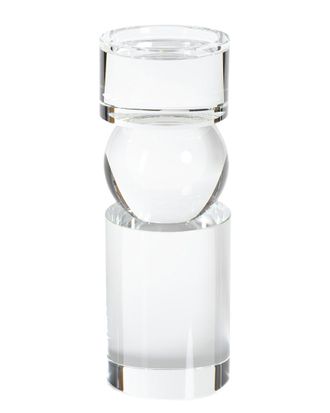 Zodax Renata 11In Tall Clear Crystal Pillar Candle Holder